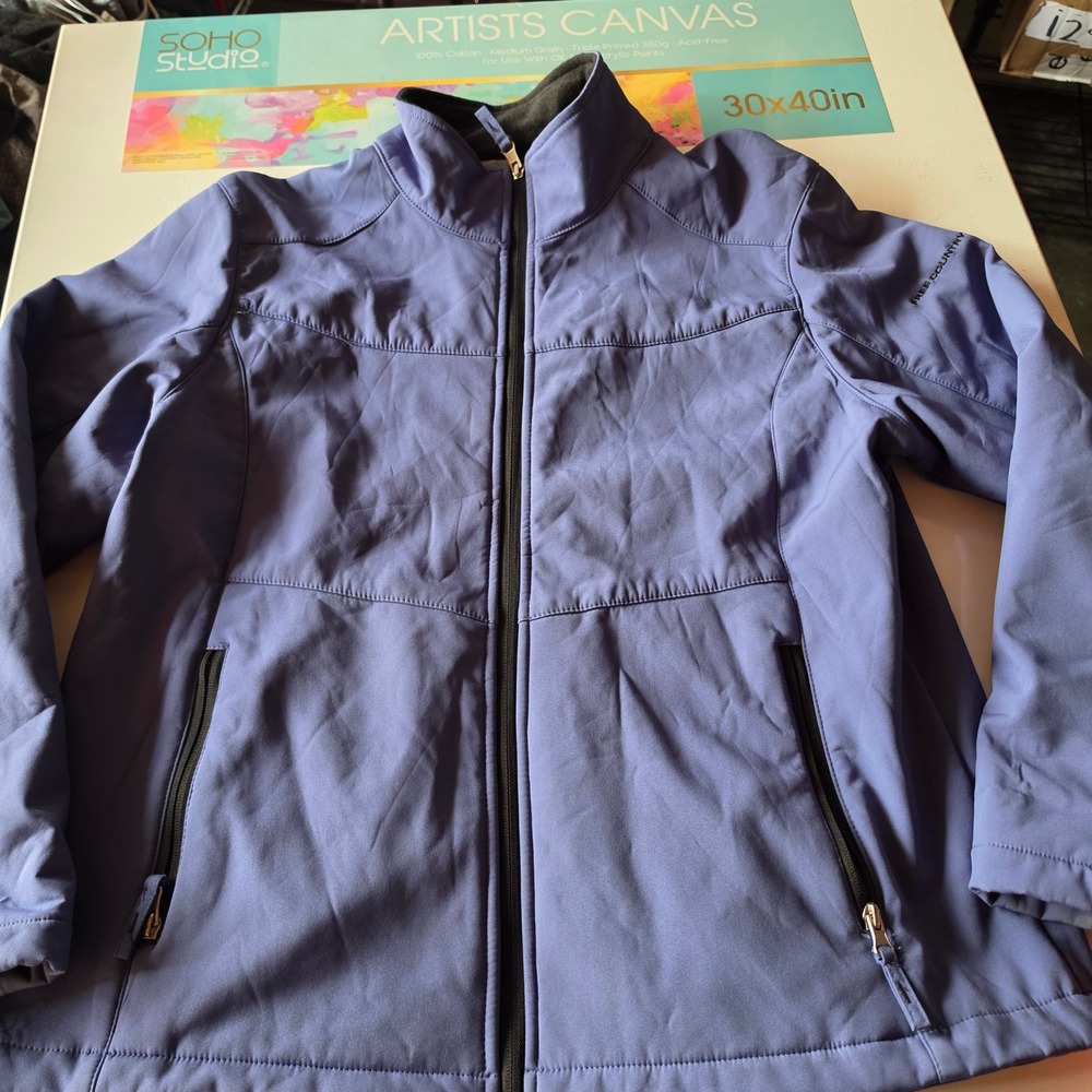 Free Country Womens XL Softshell Jacket Purple Fleece Lined Full Zip Outdoor